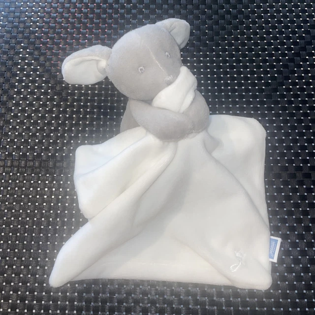 Ca8 Doudou  Jacadi Lapin Gris Mouchoir Blanc J Brodé Comme Neuf 20Cm