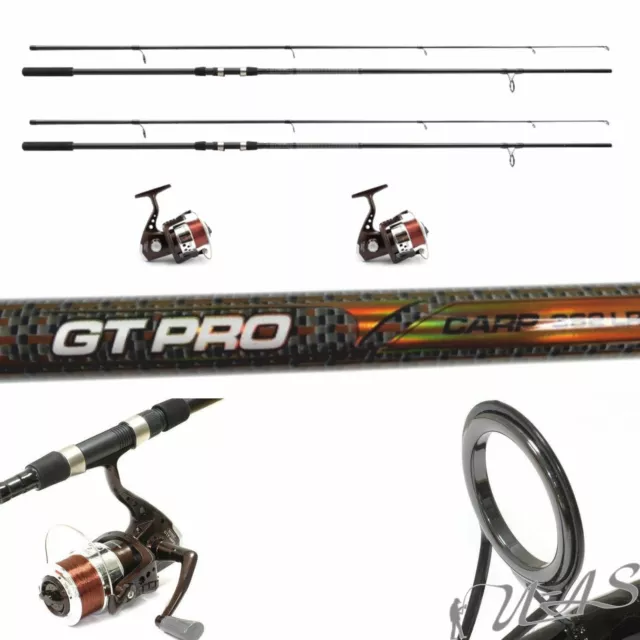 MITCHELL SPAR SET 2x GT Pro Carp Combo Rute 3,00LBS 3,60M & Rolle & Schnur Kva