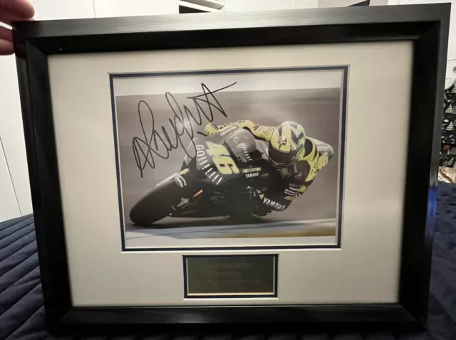 Valentino Rossi signed photo framed and authenticated autograph