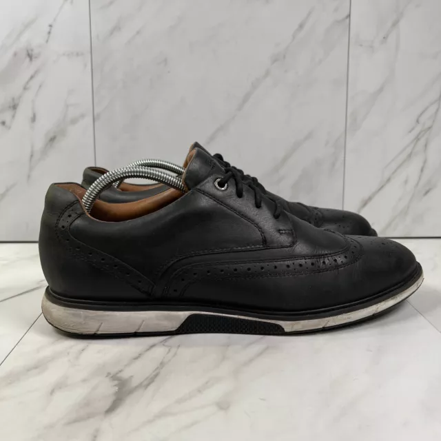 Hugo Boss Mens Size 10 EU 43 Black Leather Wingtip Casual Derby Sneakers Shoes