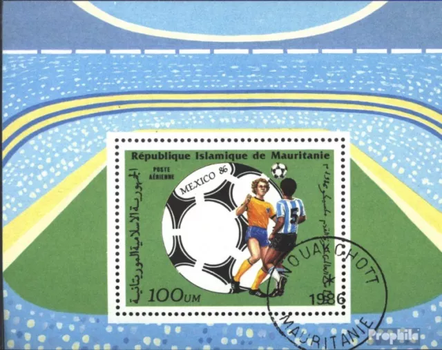 Mauritania block64 (complete issue) used 1986 Football-WM ´86,