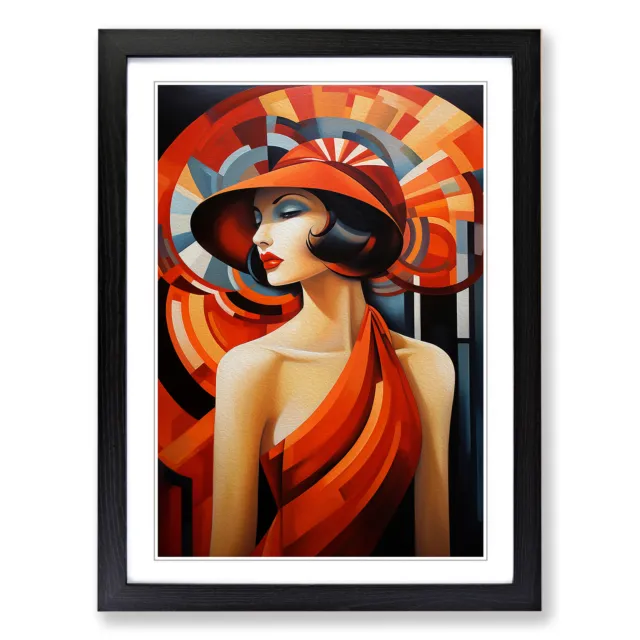 Art Deco Woman Contemporary No.2 Wall Art Print Framed Canvas Picture Poster