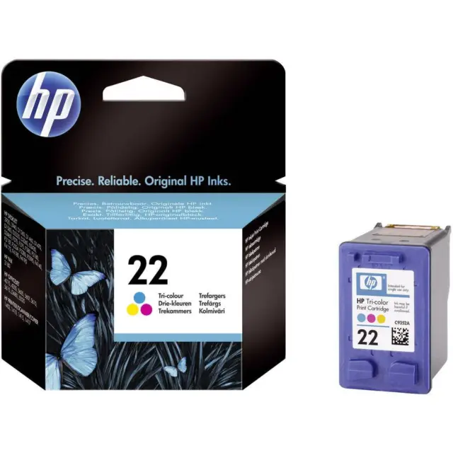 HP Encre 22 dorigine cyan, magenta, jaune C9352AE Encre