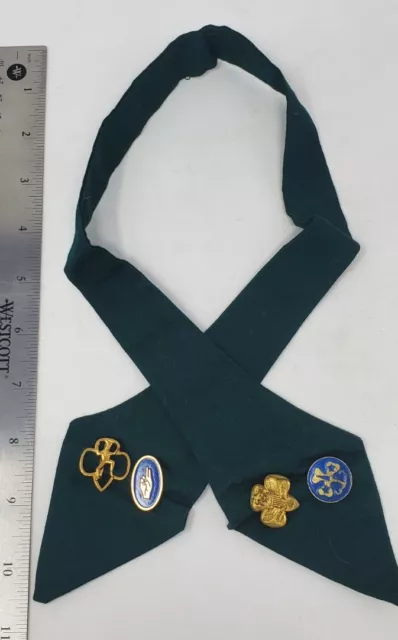 Vintage Girl Scout Uniform Tie With Pins Cadette or Junior