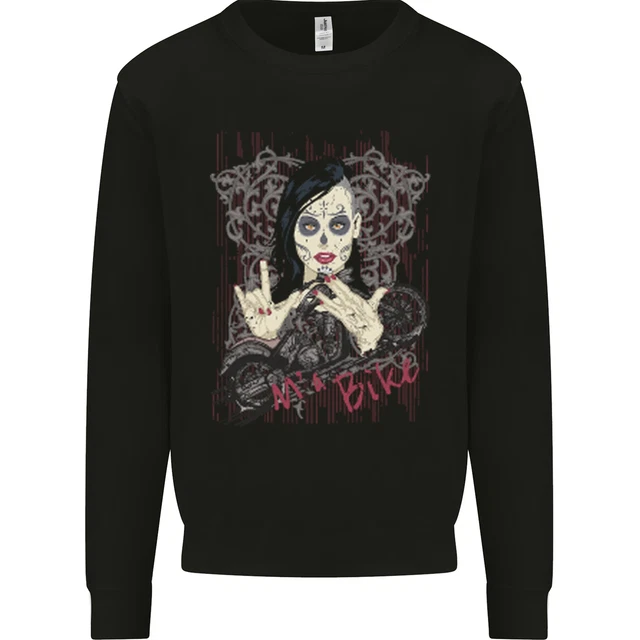 Maglione Ma Bike Skull Biker DotD Sugar Motocicletta Bambini