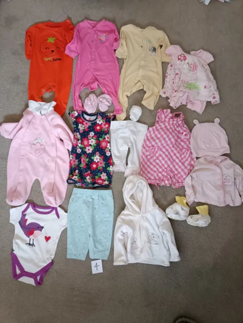 Baby Girl Clothes 0-3 Months ❤️Bundle💕 16 Items Baby Grow Romper Coats Tops💕4
