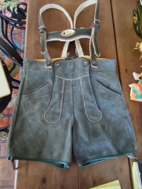 Childs Authentic Leather Bavarian German Trachten Lederhosen Pants 6/116