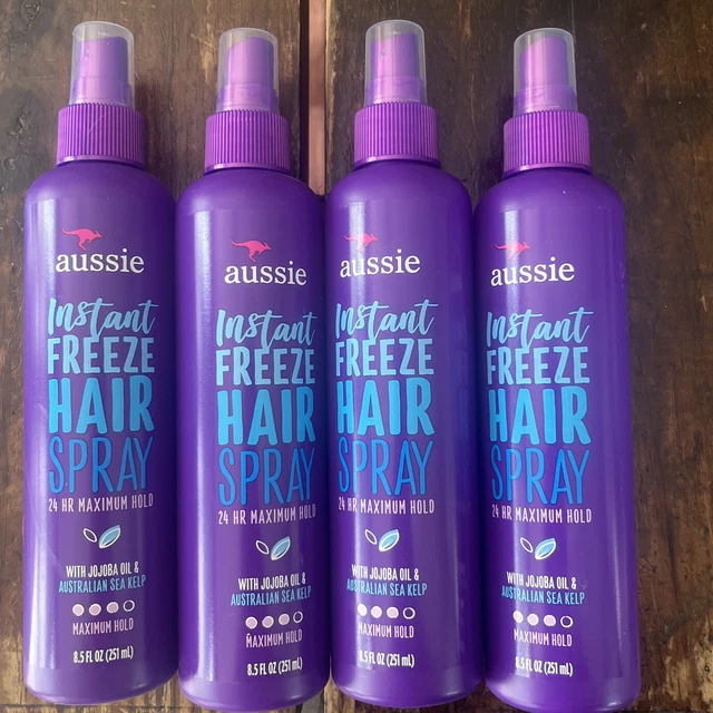 4PACK AUSSIE INSTANT Freeze Hairspray, NonAerosol, Maximum Hold, 8.5
