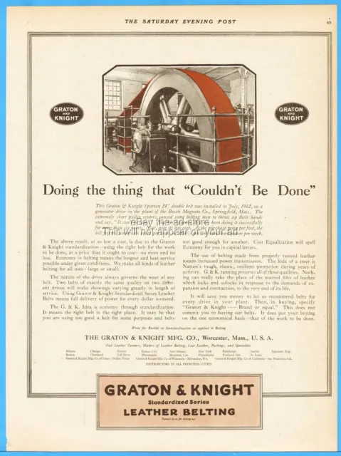 1919 Bosch Magneto Co Springfield MA Vintage Ad Graton Knight Worcester MA