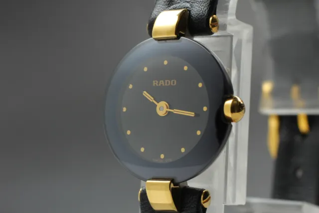 [Near MINT] Rado Coupole 204.4079.4N Black Dial Women's Quartz Watch From JAPAN