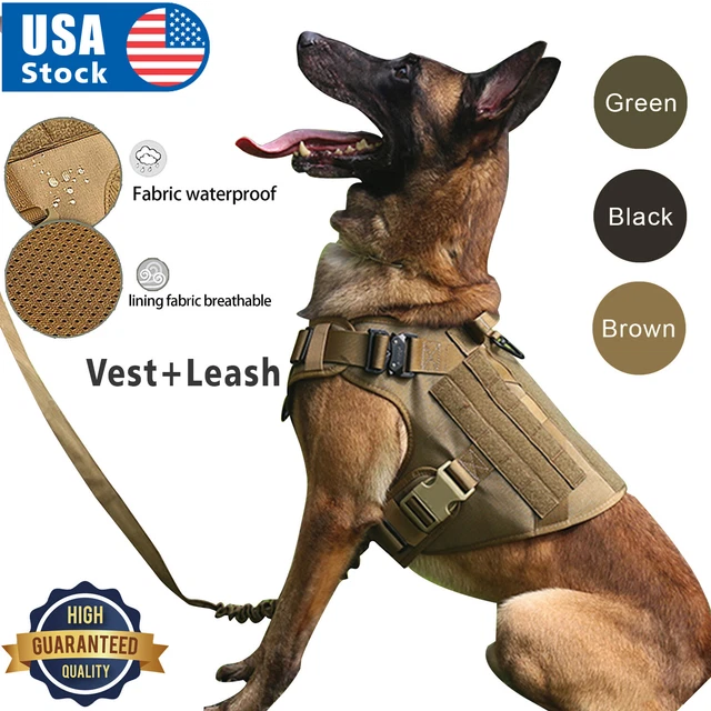 NEW TACTICAL POLICE K9 Training Dog Harness Military Adjustable Nylon