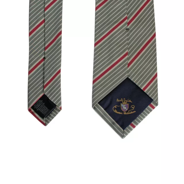 Cravatta a righe Paul Smith lusso collezione britannica rosso e grigio 8 cm made in England 2