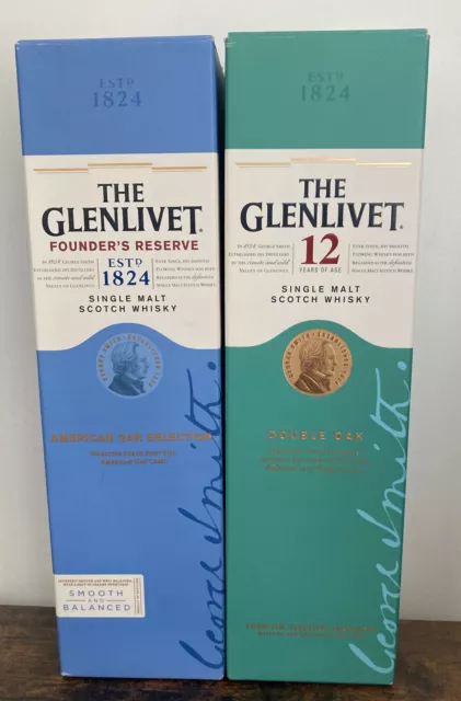 The Glenlivet Single Malt Scotch Whisky Empty Bottle & Box X2