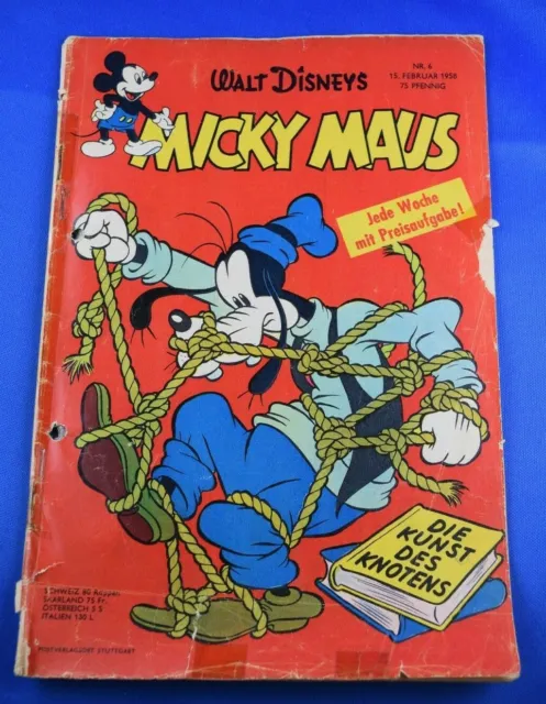 Walt Disneys Micky Maus Heft Nr.6 15.Frebruar 1958 Original Heft EHAPA Verlag