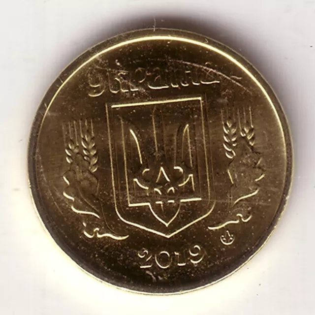 2019 Ukraine 10 Kopiiok KM#1.1b Unc 16.3mm Brass-plated steel  (WC026E)