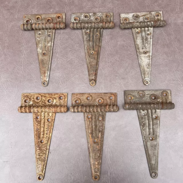 Set of 6 Vintage Stanley SW Barn Door Hinges Architectural Salvage