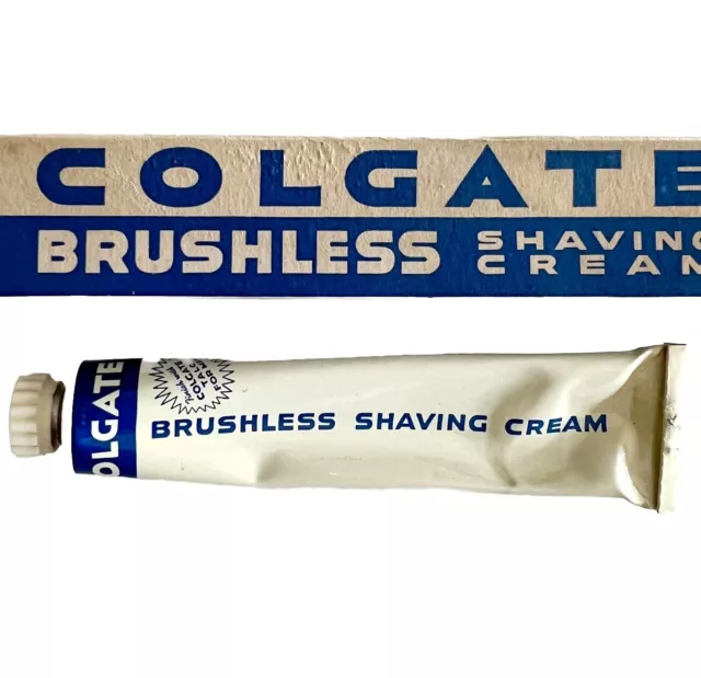 Colgate Brushless Shaving Cream 1950s NOS With Box Beauty Collectible E36