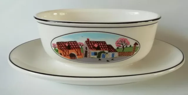 Villeroy and Boch Design Naif Gravy /Sauce Boat and Stand