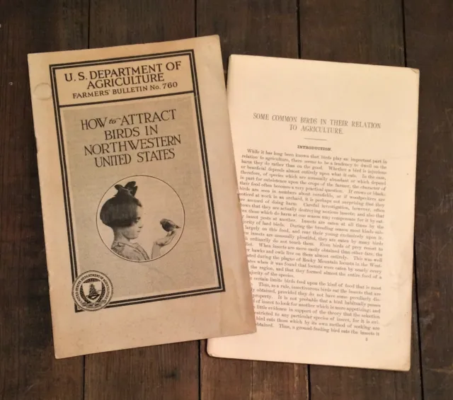 Two Early 1900s Bird Watching Booklets US Department of Agriculture 1904 1920s