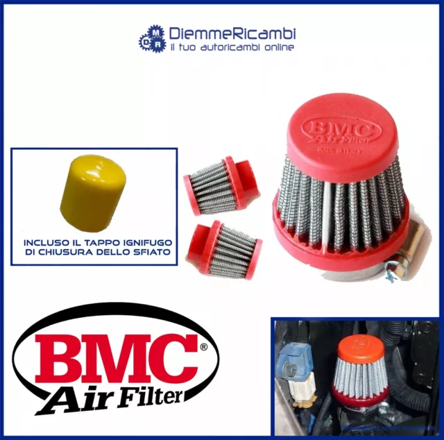 Kit Filtro Conico Bmc + Tappo Fiat 500 - 595 Abarth Sfiato Esterno Pop Off