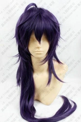 Hot Magi Sinbad 100cm Purple mix long wavy Cosplay party full wig/wigs