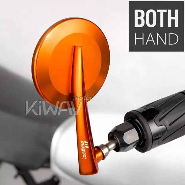 Magazi orange convex 7/8" bar end rear view side rétroviseur pair pour Hyosung