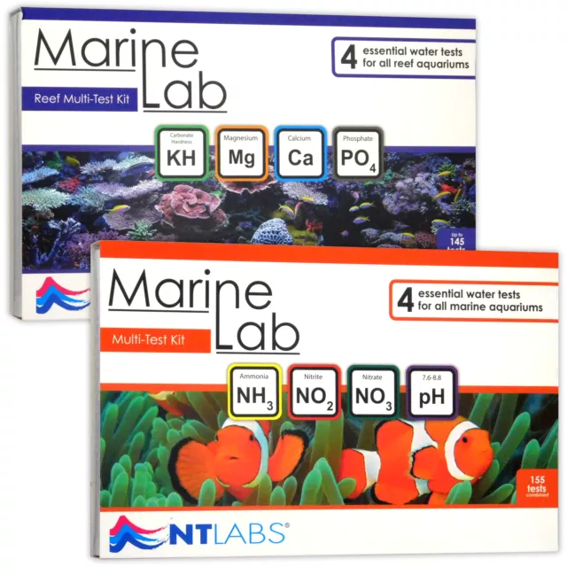 NT Labs Marine Lab Multi Test Kit Reef NH3 NO2 NO3 pH KH Mg Ca PO4 Aquarium Tank
