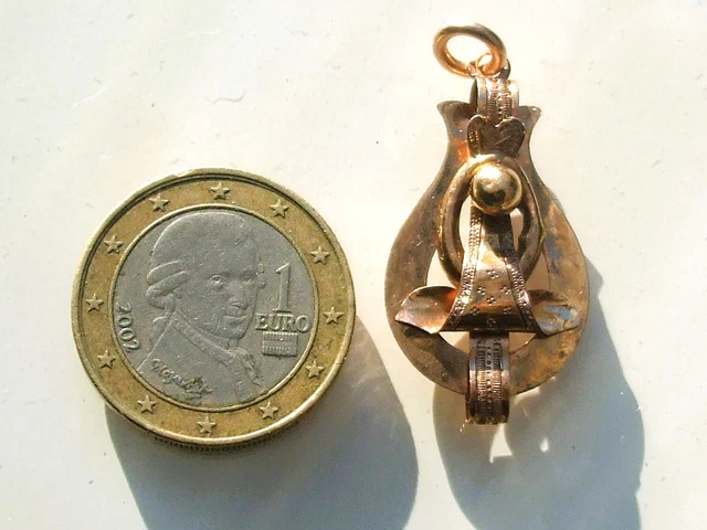 Pendentif Médaillon Ancien En Or 18K (750‰) - Porte-photo Vintage Noir Et Blanc