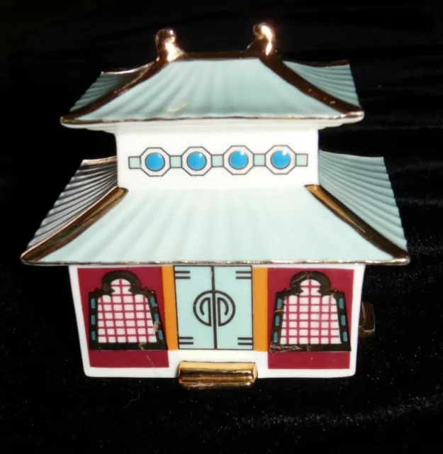 Vtg Lenox China Treasures Collection Pagoda Trinket Box