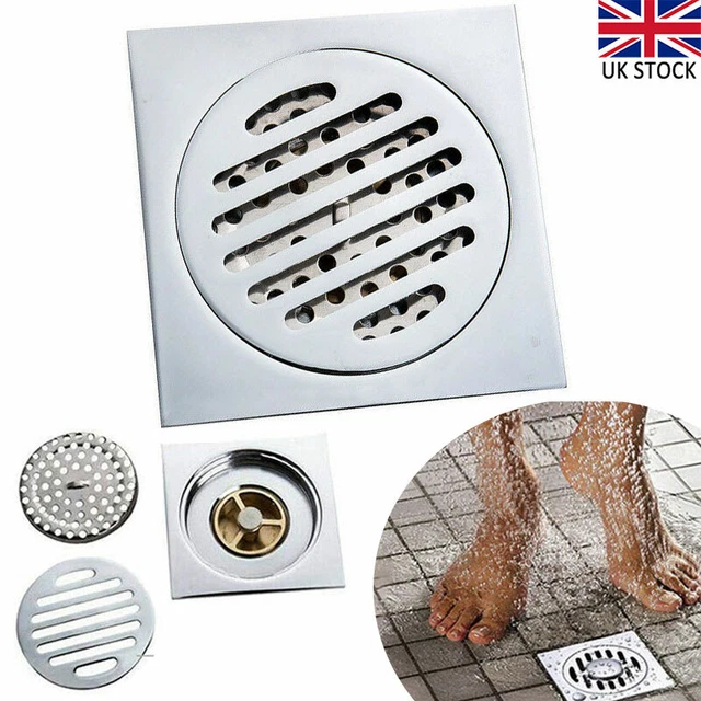 100MM STAINLESS STEEL Floor Drain Waste Square Cover Wet Room Shower