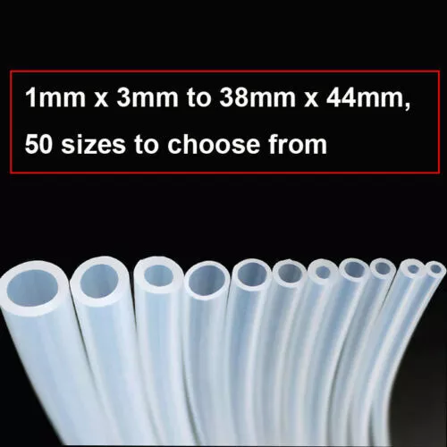 Clear Food Grade Silicone Flexible Tubing 50 sizes High Temp Hose  ID 1-38mm