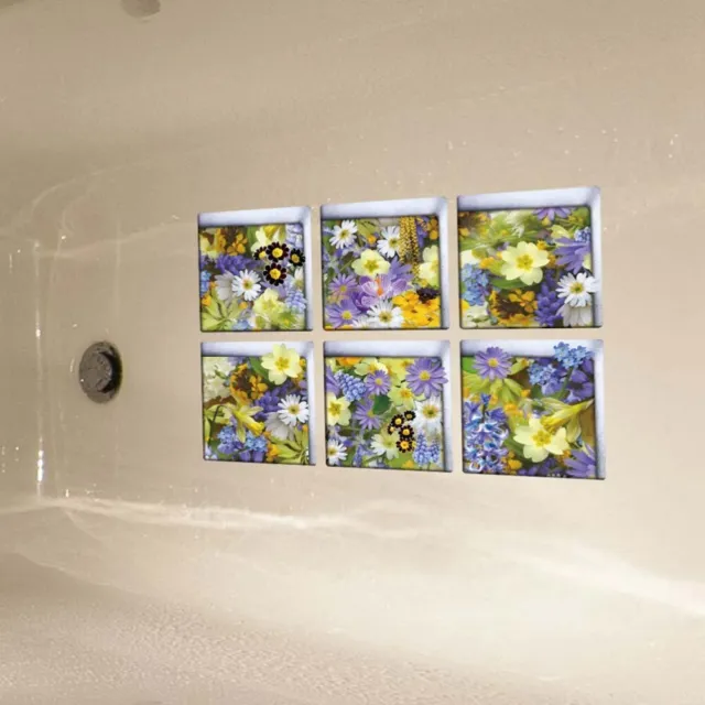 6 pegatinas de bañera 3D antideslizante bañera desmontable
