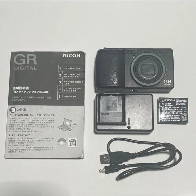 Read RICOH Compact Digital Camera GR DIGITAL w/Battery Charger From Japan Fedex