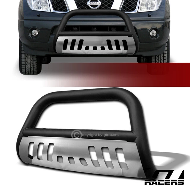 For 2005-2021 Frontier/Xterra Bull Bar Push Bumper Grille Guard Skid Matte Black