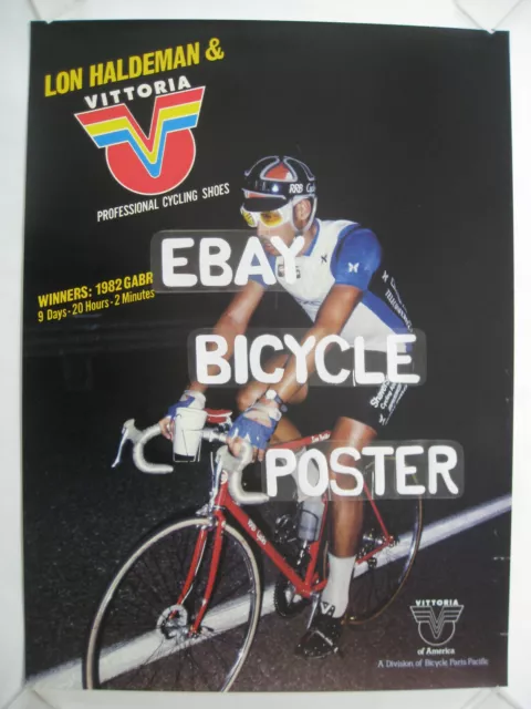Bicycle Poster Lon Haldeman Vittoria Shoes Great American Bike Race Winner 1982