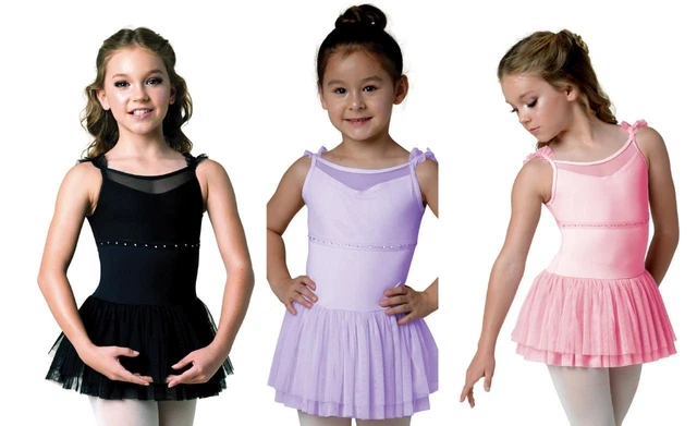 Dance Dress Ruffle Mesh Trim DANZNMOTION 22203C   Ballet Tap Jazz