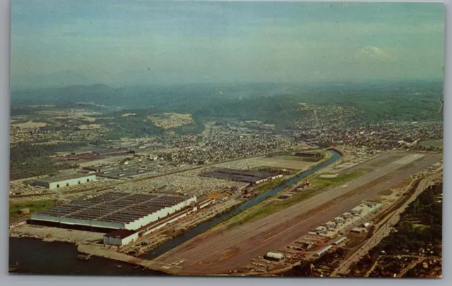 Renton WA Boeing Airplane Co. Plant c1959 Aerial View Postcard