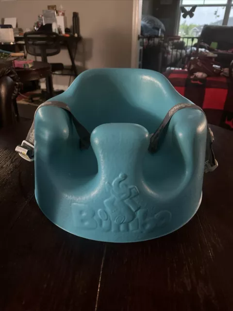 BUMBO Baby Floor Seat Adjustable Safety Restraint Strap Turquoise Sitting Chair