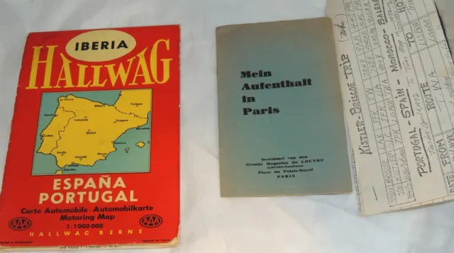 Mein Aufenthalt in Paris City Map/Spain Portugal Map 1960-70's