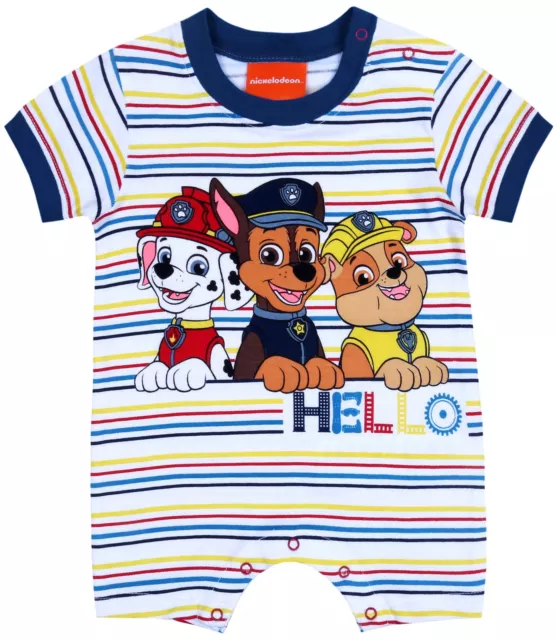 Baby Junge Weißer Gemutlich Strampler/Baby-Body, bunt gestreift Paw Patrol