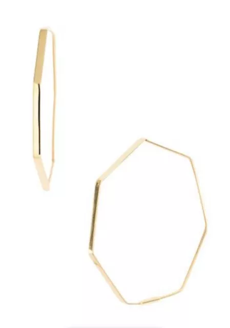 New Lana Jewelry Small rock￼ Hoops Yellow 14 K Gold Earrings NWT