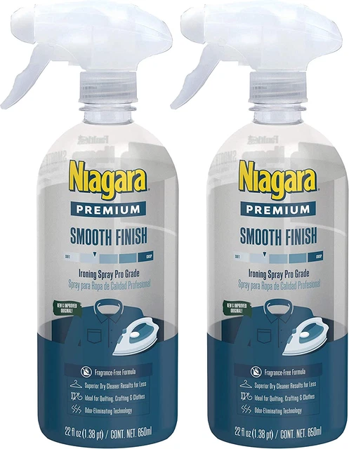 NIAGARA Spray Starch (22 Oz, 2 Pack) Trigger Pump Liquid Starch for Ironing, Non
