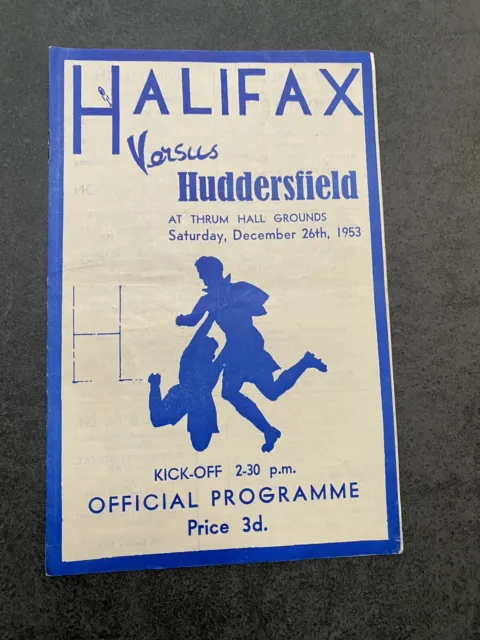 1953 Rugby League Programme Halifax V Huddersfield Yorkshire England
