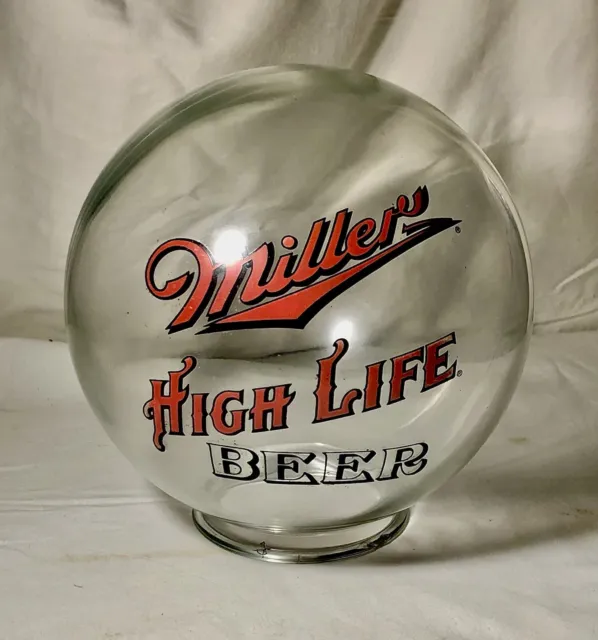 Miller High Life Beer - Glass Globe - Vintage - 8”