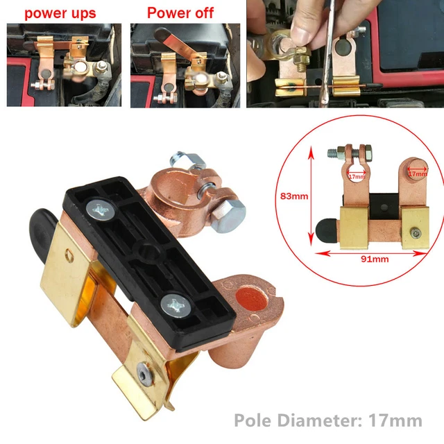 Battery Disconnect Knife Blade Switch Control Top Post Brass Shut off 12-24V 1PC