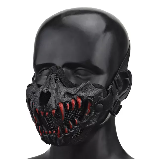 WST Tactical Half Face Mask Fangs Cosplay Airsoft Mask Hunting Mask Halloween