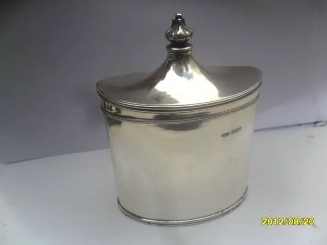 Antique Edwardian Sterling Silver Tea Caddy James Dixon & Sons 1906  190 gm