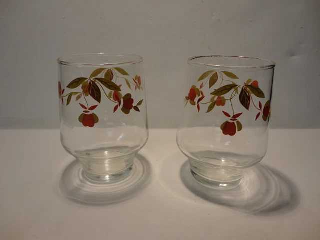 2  Brockway Tumbler Autumn Leaf Jewell Tea Water Glass