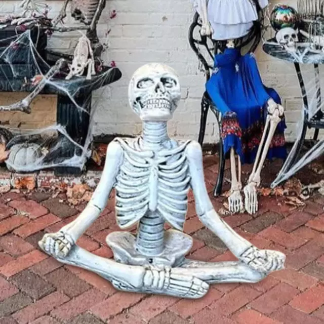 Halloween-Skelett-Statue, Kunstharz-Skulptur für den Eingangsbereich,