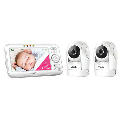 Vtech BM5500 5" Digital Baby Monitor Pan/Tilt Video/Audio Safety w/ 2x Camera